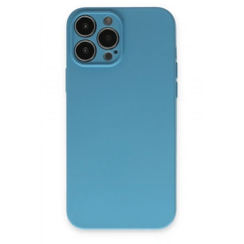 Mey İthalat®   iPhone 13 Pro Kılıf Nano içi Kadife Silikon - Mavi