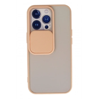 Mey İthalat®   iPhone 13 Pro Kılıf Palm Buzlu Kamera Sürgülü Silikon - Pembe