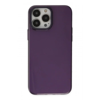 Mey İthalat®   iPhone 13 Pro Max Kılıf Anka PC Sert Metal Kapak - Mor
