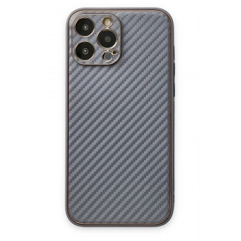 Mey İthalat®   iPhone 13 Pro Max Kılıf Coco Karbon Silikon - Gri
