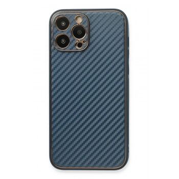 Mey İthalat®   iPhone 13 Pro Max Kılıf Coco Karbon Silikon - Mavi