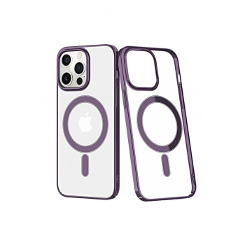 Mey İthalat®   iPhone 13 Pro Max Kılıf Element Magneticsafe Sert Kapak - Derin Mor
