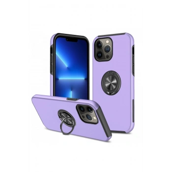 Mey İthalat®   iPhone 13 Pro Max Kılıf Elit Yüzüklü Kapak - Mor