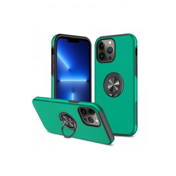 Mey İthalat®   iPhone 13 Pro Max Kılıf Elit Yüzüklü Kapak - Yeşil