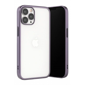 Mey İthalat®   iPhone 13 Pro Max Kılıf  Lensli Silikon - Mor