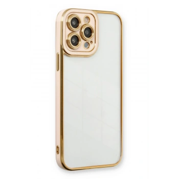 Mey İthalat®   iPhone 13 Pro Max Kılıf Liva Lens Silikon - Pudra