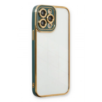 Mey İthalat®   iPhone 13 Pro Max Kılıf Liva Lens Silikon - Yeşil