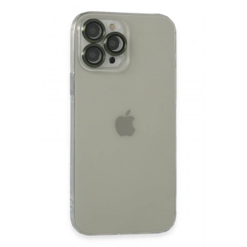 Mey İthalat®   iPhone 13 Pro Max Kılıf Luko Lens Silikon - Yeşil