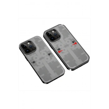 Mey İthalat® iPhone 13 Pro Max Kılıf Mekanik Bumper Kapak - Siyah
