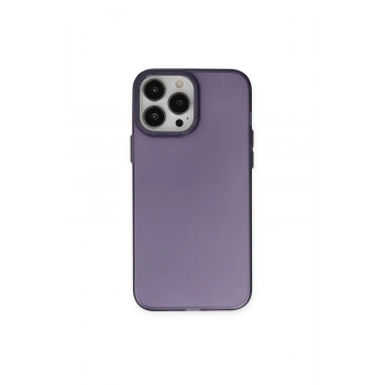 Mey İthalat®   iPhone 13 Pro Max Kılıf Modos Metal Kapak - Derin Mor