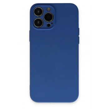 Mey İthalat®   iPhone 13 Pro Max Kılıf Nano içi Kadife Silikon - Lacivert