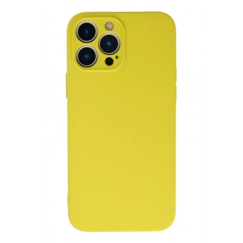 Mey İthalat®   iPhone 13 Pro Max Kılıf Nano içi Kadife Silikon - Sarı