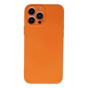 Mey İthalat®   iPhone 13 Pro Max Kılıf Nano içi Kadife Silikon - Turuncu