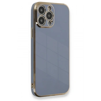 Mey İthalat®   iPhone 13 Pro Max Kılıf Volet Silikon - Mavi