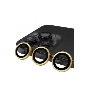 Mey İthalat®   iPhone 13 Pro Max Raze Metal Kamera Lens - Gold