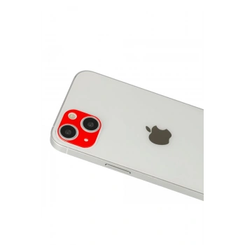 Mey İthalat®   iPhone 13 Rainbow Kamera Lens Koruma Cam - Kırmızı