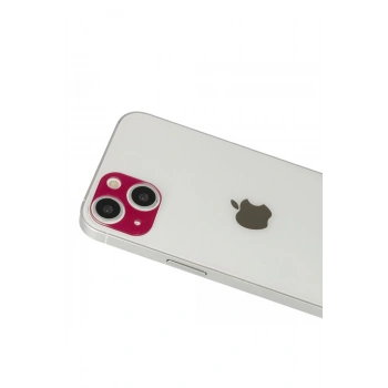 Mey İthalat®   iPhone 13 Rainbow Kamera Lens Koruma Cam - Koyu Kırmızı