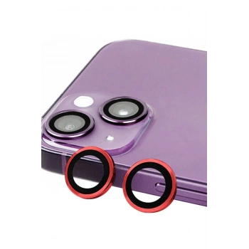 Mey İthalat®   iPhone 13 Raze Metal Kamera Lens - Kırmızı