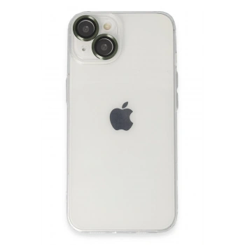 Mey İthalat®   iPhone 14 Kılıf Luko Lens Silikon - Yeşil