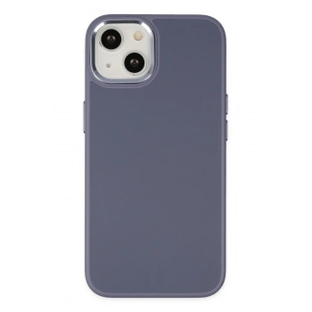 Mey İthalat®   iPhone 14 Plus Kılıf Asya Deri Silikon - Mor