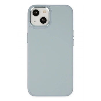 Mey İthalat®   iPhone 14 Plus Kılıf Asya Deri Silikon - Sierra Blue