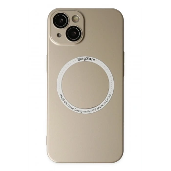 Mey İthalat®   iPhone 14 Plus Kılıf Jack Magneticsafe Lens Silikon - Gold