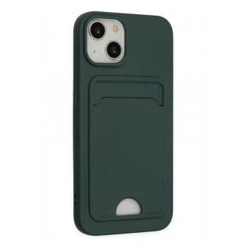 Mey İthalat®   iPhone 14 Plus Kılıf Kelvin Kartvizitli Silikon - Koyu Yeşil