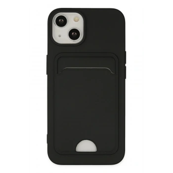 Mey İthalat®   iPhone 14 Plus Kılıf Kelvin Kartvizitli Silikon - Siyah