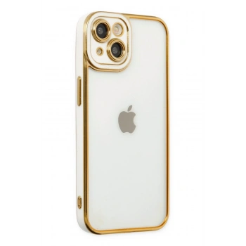 Mey İthalat®   iPhone 14 Plus Kılıf Liva Lens Silikon - Beyaz