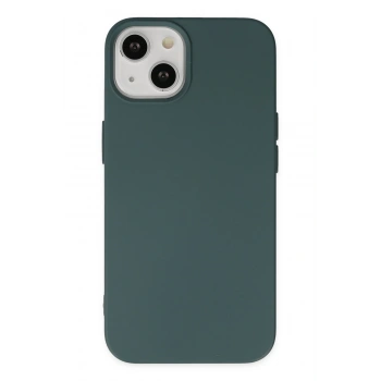 Mey İthalat® iPhone 14 Plus Kılıf Nano içi Kadife Silikon - Koyu Yeşil
