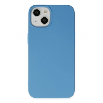 Mey İthalat®   iPhone 14 Plus Kılıf Nano içi Kadife Silikon - Mavi