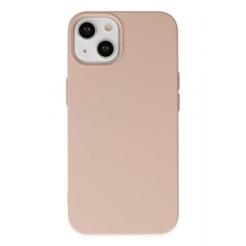 Mey İthalat® iPhone 14 Plus Kılıf Nano içi Kadife Silikon - Pudra