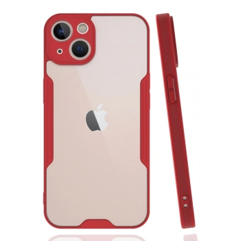 Mey İthalat®   iPhone 14 Plus Kılıf Platin Silikon - Kırmızı