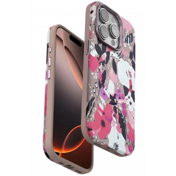 Mey İthalat®   iPhone 14 Pro Flower Series Magsafe Kapak - Pembe