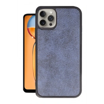 Mey İthalat®   iPhone 14 Pro Kılıf Aras Deri Kapak - Lacivert