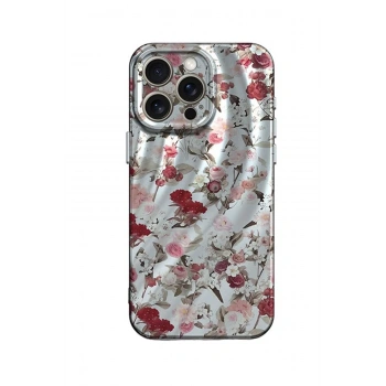 Mey İthalat®   iPhone 14 Pro Kılıf Crew Desenli Kapak - Çiçek