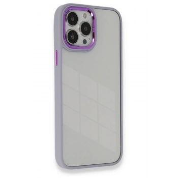 Mey İthalat®   iPhone 14 Pro Kılıf Dora Kapak - Lila