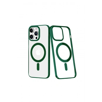 Mey İthalat®   iPhone 14 Pro Kılıf Element Magneticsafe Sert Kapak - Köknar Yeşili