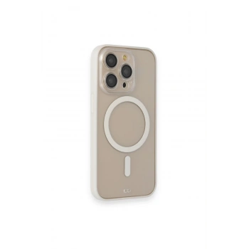 Mey İthalat®   iPhone 14 Pro Kılıf Grand Magneticsafe Kapak - Beyaz