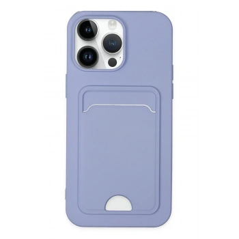 Mey İthalat®   iPhone 14 Pro Kılıf Kelvin Kartvizitli Silikon - Lila