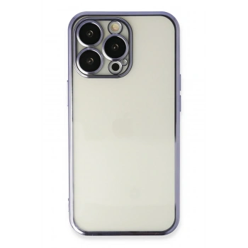 Mey İthalat®   iPhone 14 Pro Kılıf  Lensli Silikon - Mor