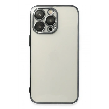 Mey İthalat®   iPhone 14 Pro Kılıf  Lensli Silikon - Siyah