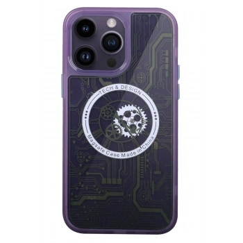 Mey İthalat®   iPhone 14 Pro Kılıf Magic Magneticsafe Silikon - Derin Mor