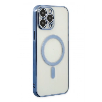 Mey İthalat®   iPhone 14 Pro Kılıf Magneticsafe Lazer Silikon - Sierra Blue