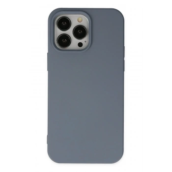 Mey İthalat®   iPhone 14 Pro Kılıf Nano içi Kadife Silikon - Gri