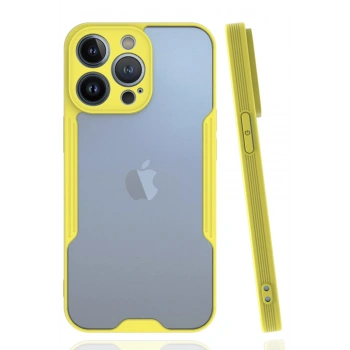 Mey İthalat®   iPhone 14 Pro Kılıf Platin Silikon - Sarı