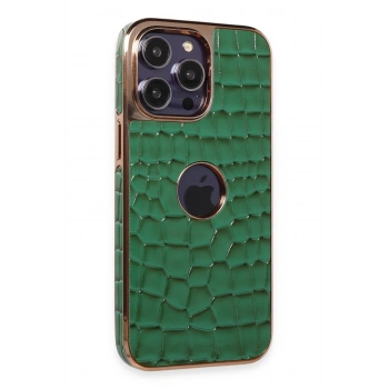Mey İthalat®   iPhone 14 Pro Kılıf Snake Kapak - Koyu Yeşil
