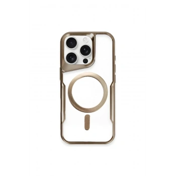 Mey İthalat®   iPhone 14 Pro Max Kılıf Boyi Magsafe Silikon Kapak - Kahverengi