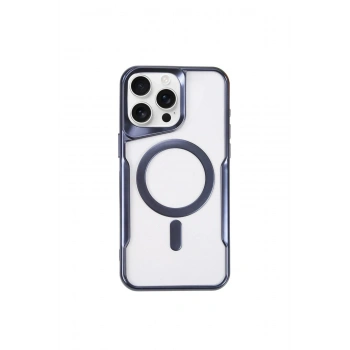 Mey İthalat®   iPhone 14 Pro Max Kılıf Boyi Magsafe Silikon Kapak - Lacivert