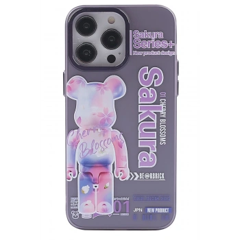 Mey İthalat®   iPhone 14 Pro Max Kılıf  Desenli Kapak -  Mor - 1